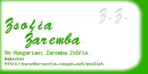 zsofia zaremba business card